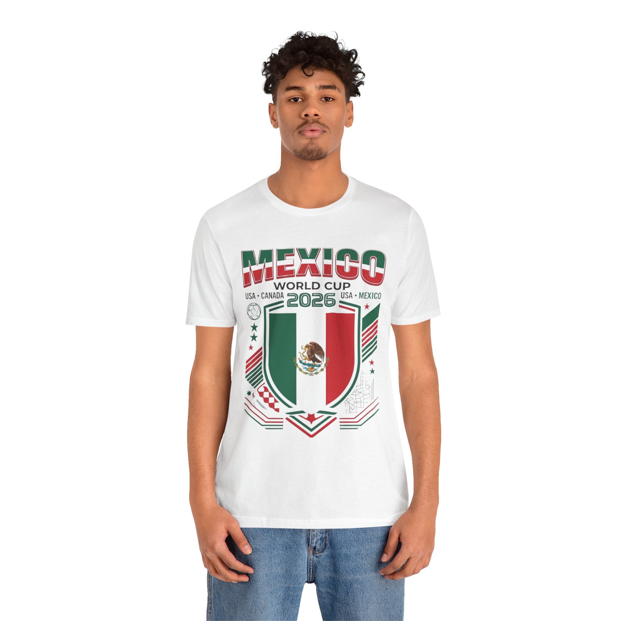 T-shirt Coupe du Monde 2026 Mexique | Blason de football du Mexique, États-Unis Canada Mexique