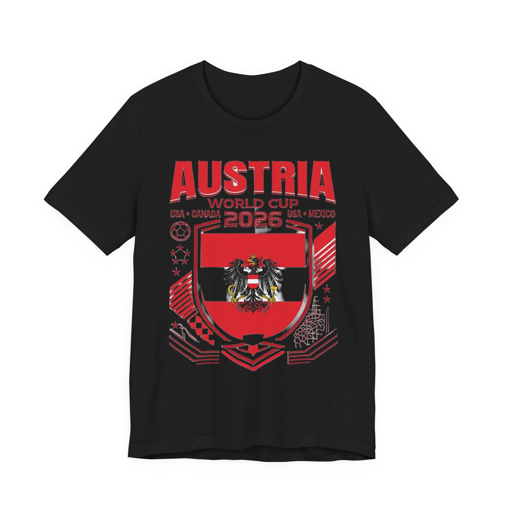 Austria World Cup 2026 Tee | Austria Football Crest, USA Canada Mexico