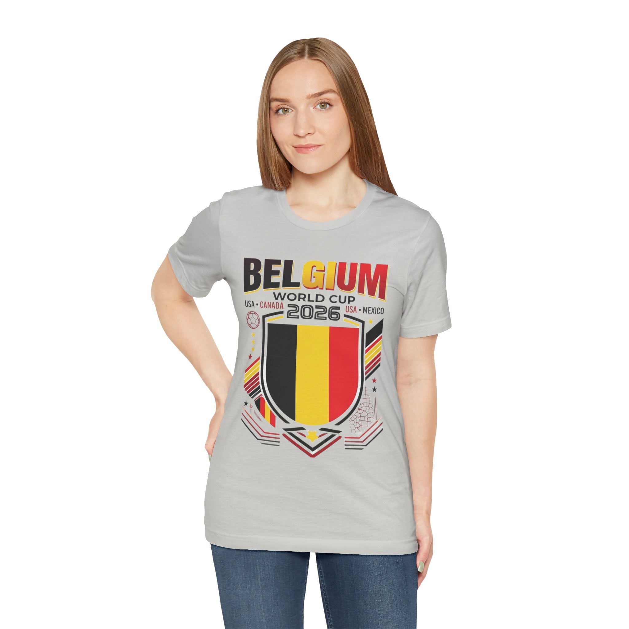 T-shirt Belgique Coupe du Monde 2026 | Blason Football Belgique, USA Canada Mexique