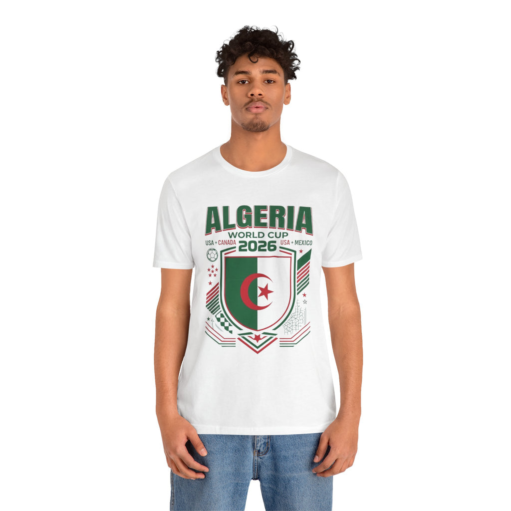 Camiseta de Argelia Mundial 2026 | Escudo de la selección de fútbol de Argelia, EE. UU. Canadá México