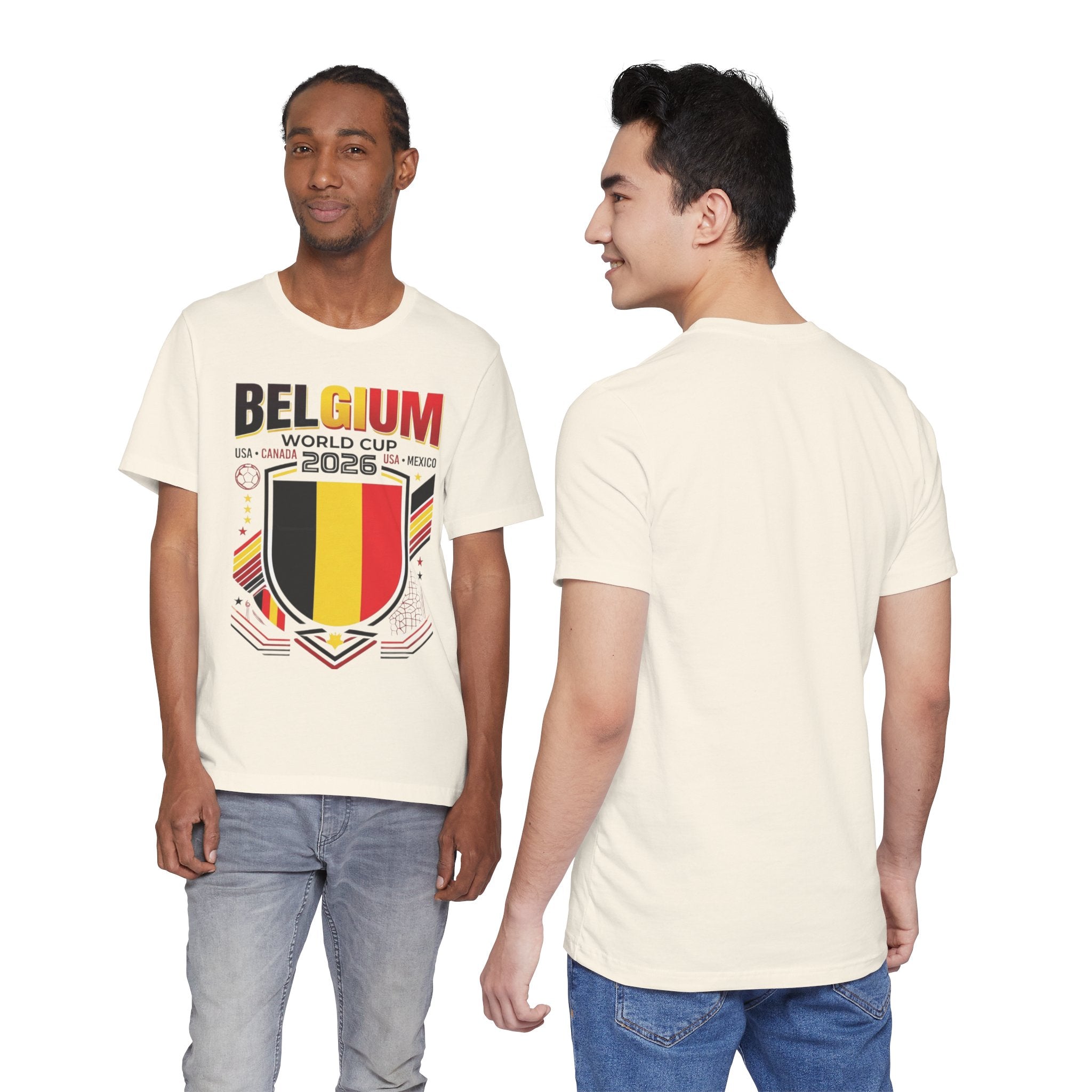 T-shirt Belgique Coupe du Monde 2026 | Blason Football Belgique, USA Canada Mexique