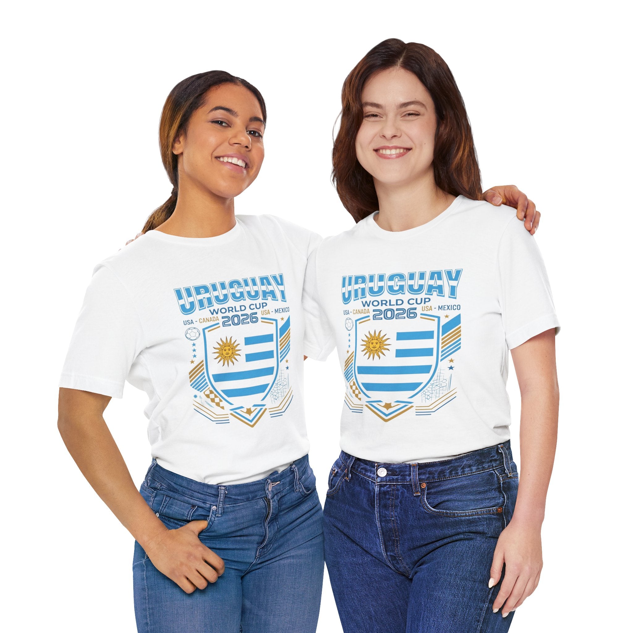 T-shirt Uruguay Coupe du Monde 2026 | Blason de football de l'Uruguay, USA Canada Mexique