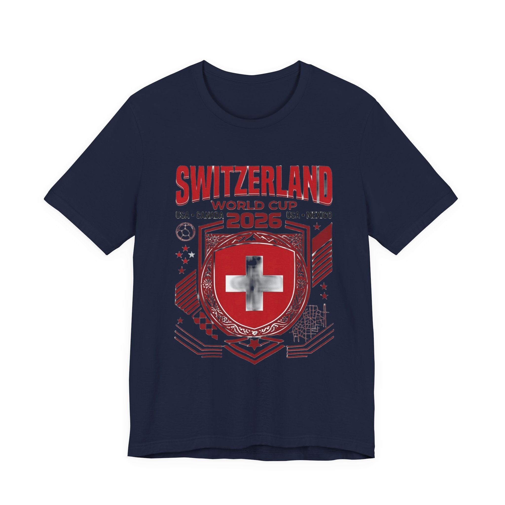 T-shirt Suisse Coupe du Monde 2026 | Blason Football Suisse, USA Canada Mexique