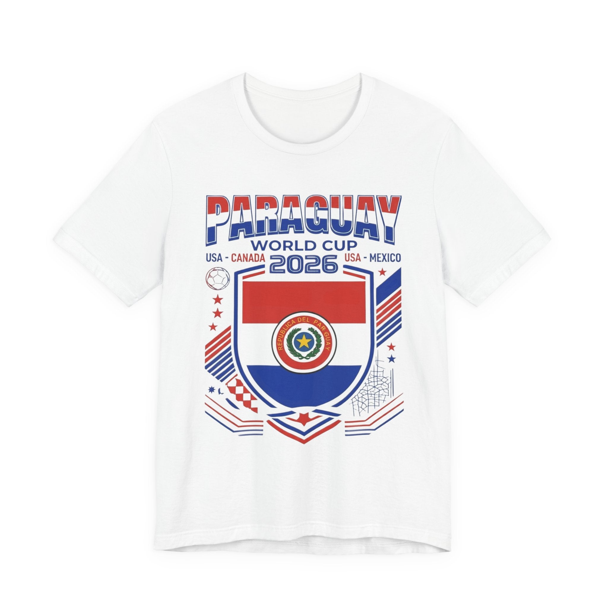 Camiseta de Paraguay Mundial 2026 | Escudo de fútbol de Paraguay, EE. UU. Canadá México