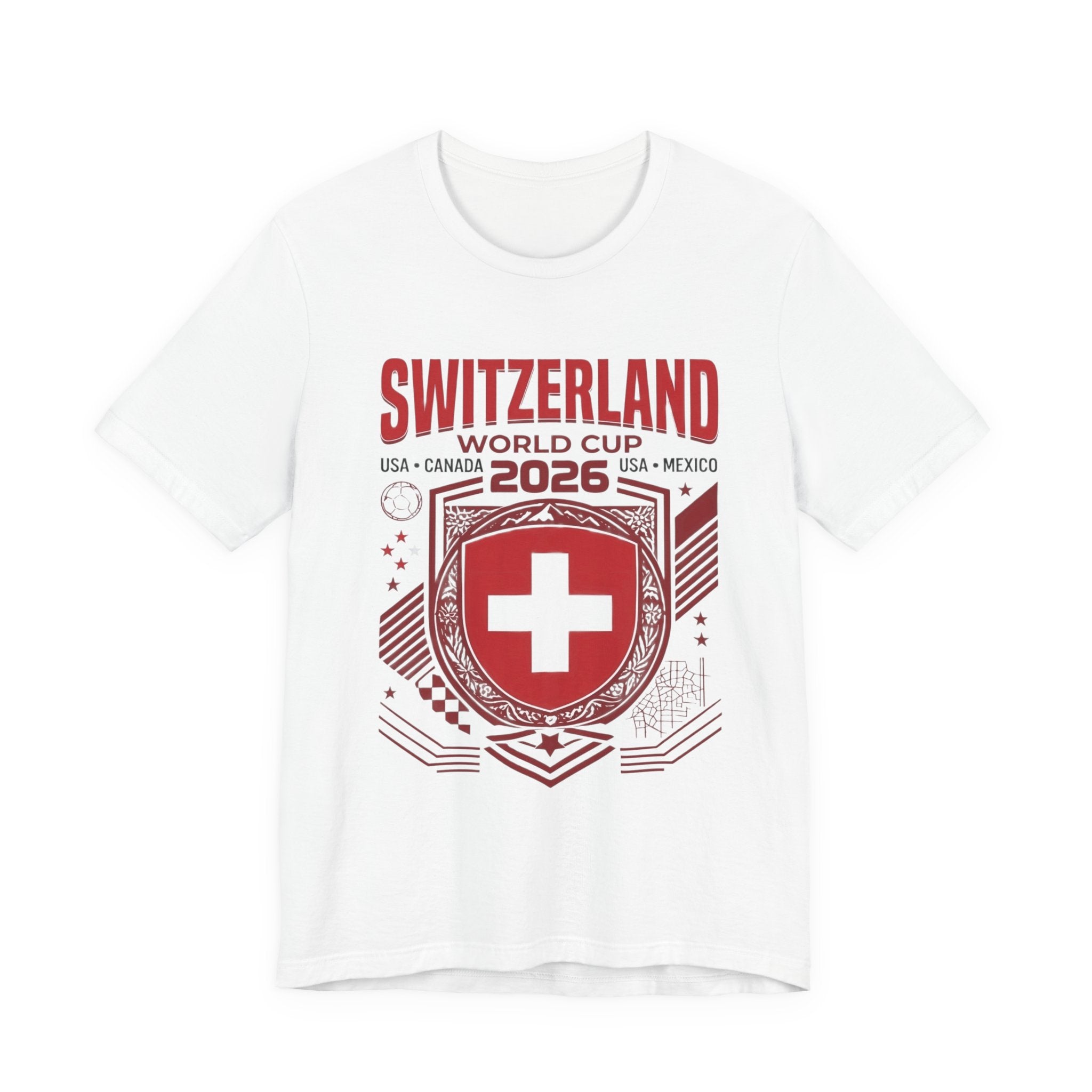 T-shirt Suisse Coupe du Monde 2026 | Blason Football Suisse, USA Canada Mexique