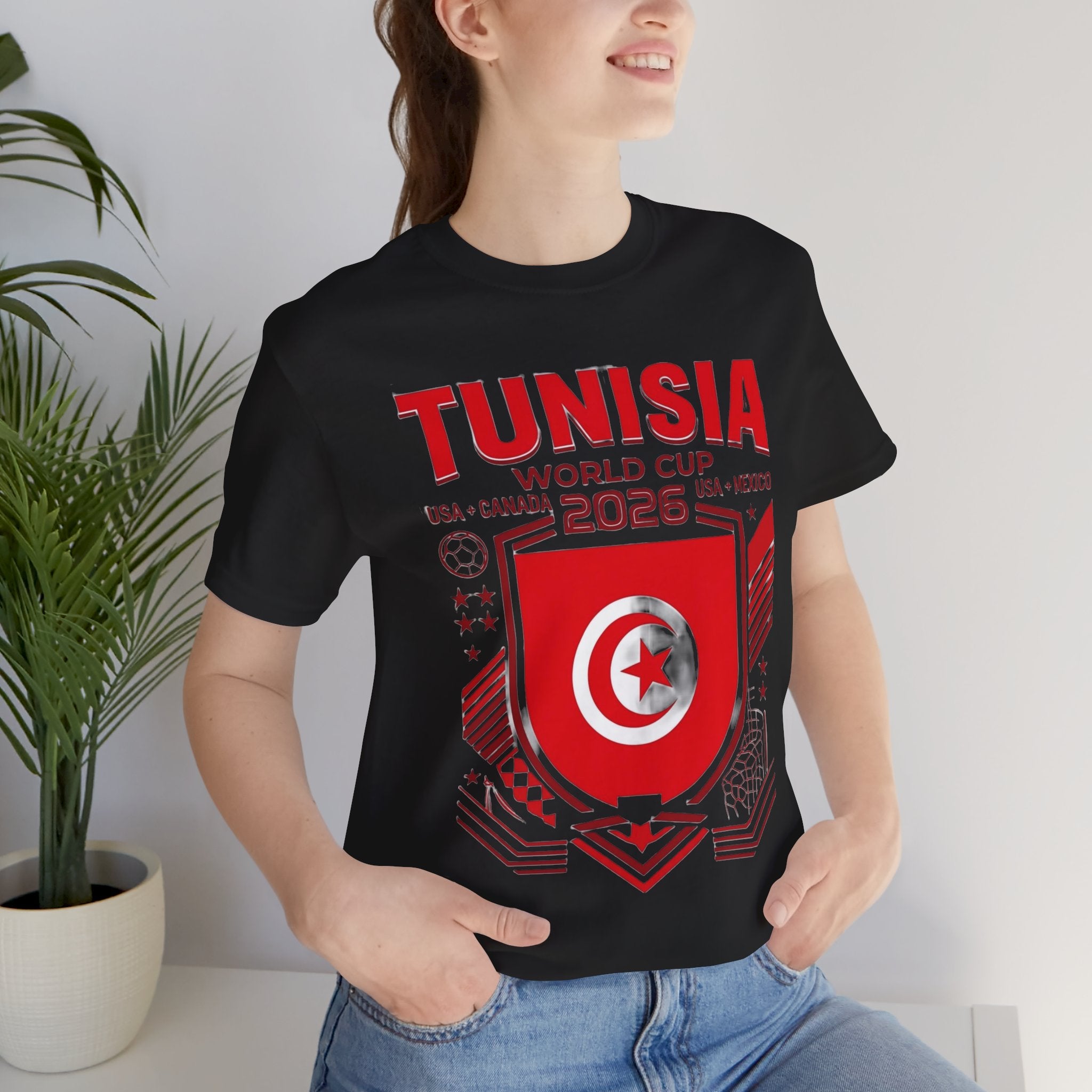 Tunisia World Cup 2026 Tee | Tunisia Football Crest, USA Canada Mexico