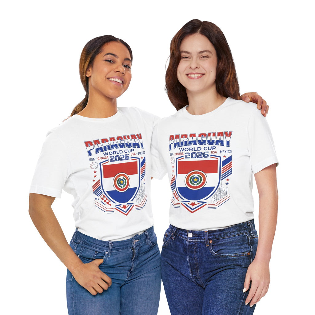 Camiseta de Paraguay Mundial 2026 | Escudo de fútbol de Paraguay, EE. UU. Canadá México